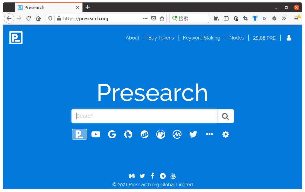 Presearch Homepage